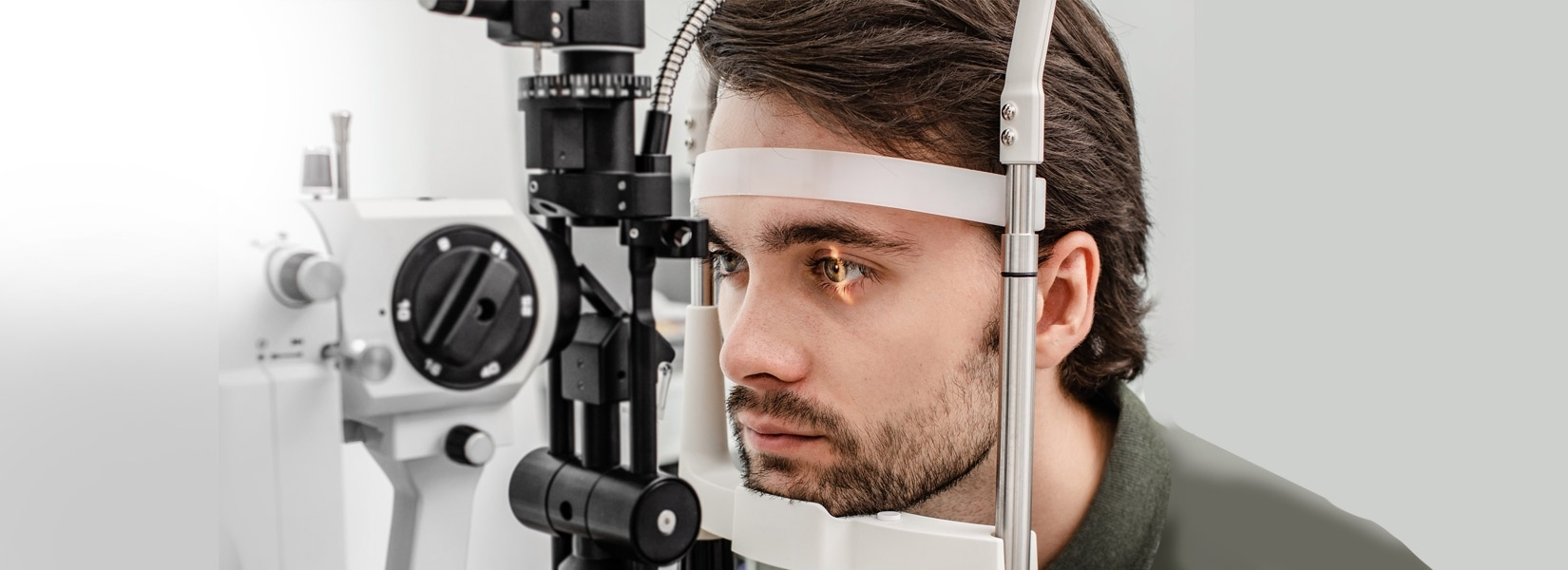 young man during eye exam in Battle Ground